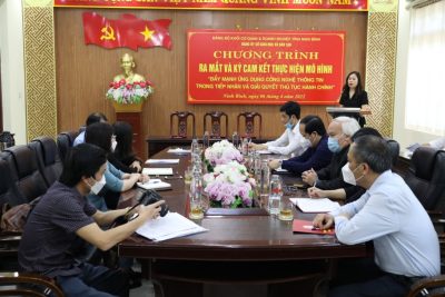 Sở Giáo dục và Đào tạo Ninh Bình triển khai mô hình “Đẩy mạnh ứng dụng công nghệ thông tin trong tiếp nhận và giải quyết thủ tục hành chính”