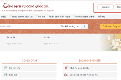Hướng dẫn công dân đăng ký tài khoản mới trên Cổng dịch vụ công quốc gia (phục vụ nhu cầu nộp hồ sơ trực tuyến)