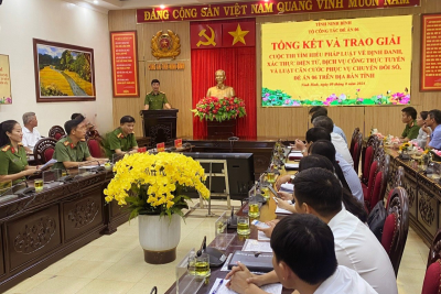 Hội nghị tổng kết và trao giải thưởng Cuộc thi trực tuyến “Tìm hiểu pháp luật về định danh, xác thực điện tử, dịch vụ công trực tuyến và Luật Căn cước phục vụ chuyển đổi số, Đề án 06 trên địa bàn tỉnh Ninh Bình năm 2024”